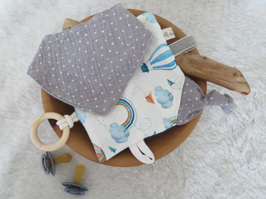 Knistertuch Ballon - Waffeljersey petrol