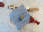 Knistertuch Musselin Afrika - Waffelstoff blau