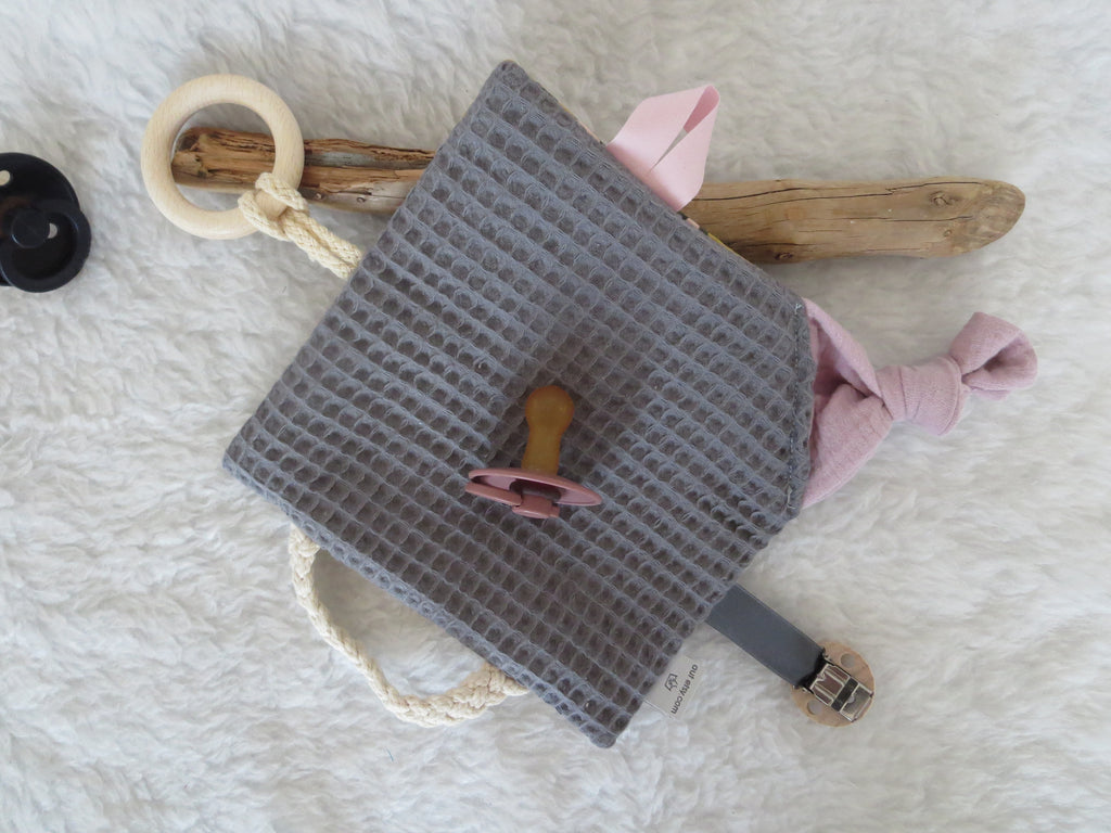 Knistertuch Animal Skin - Waffelstoff anthrazit