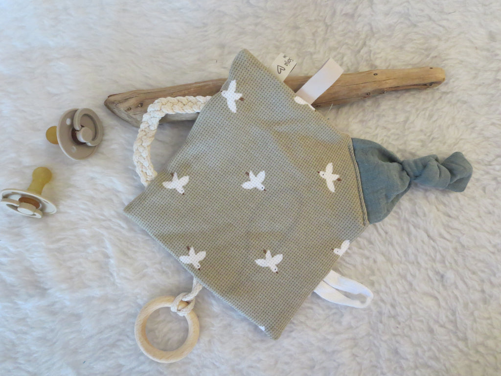 Knistertuch Vögel natur - Musselin beige