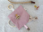 Knistertuch Mille Fleure - Waffeljersey rosa, Musselin beige