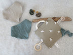 Knistertuch Vögel beige - Musselin greige